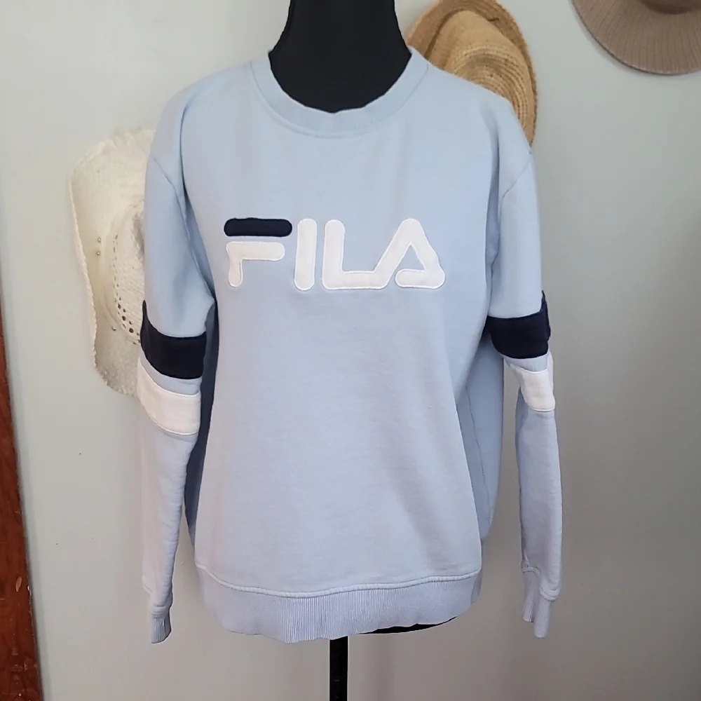 Fila Light Blue Sweatshirt with Navy and White Accents